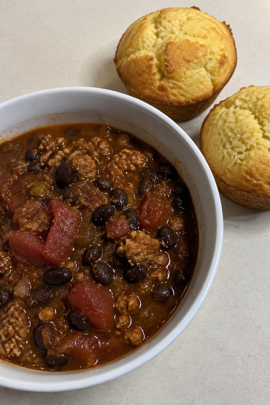 Monster Mash Turkey Chili with Cornbread Muffins