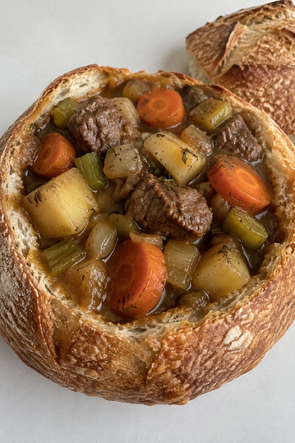 Witch's Cauldron Beef Stew in Sourdough Bread Bowls