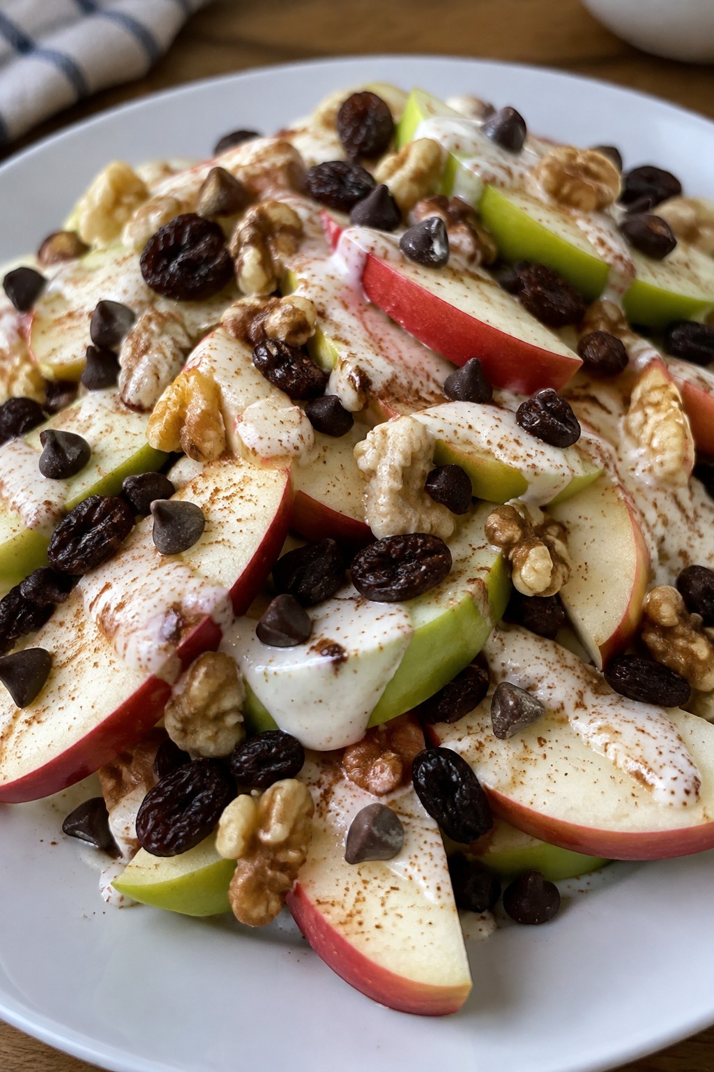Haunted Apple Nachos with Yogurt Drizzle