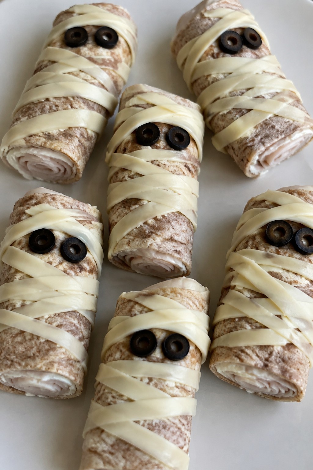 Mummy Turkey Roll-Ups in Whole Wheat Wraps
