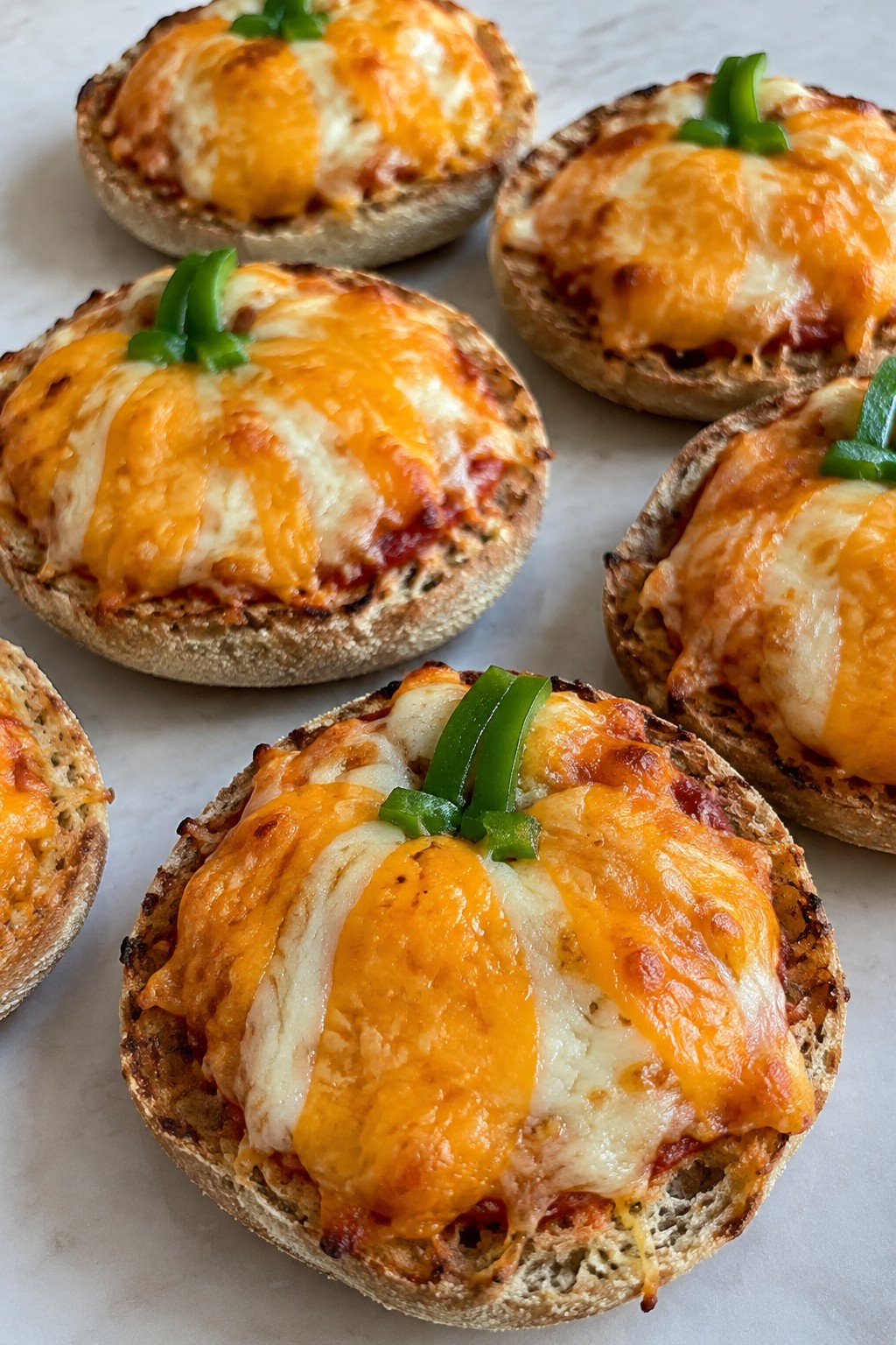 Pumpkin Patch Mini Pizzas on English Muffins