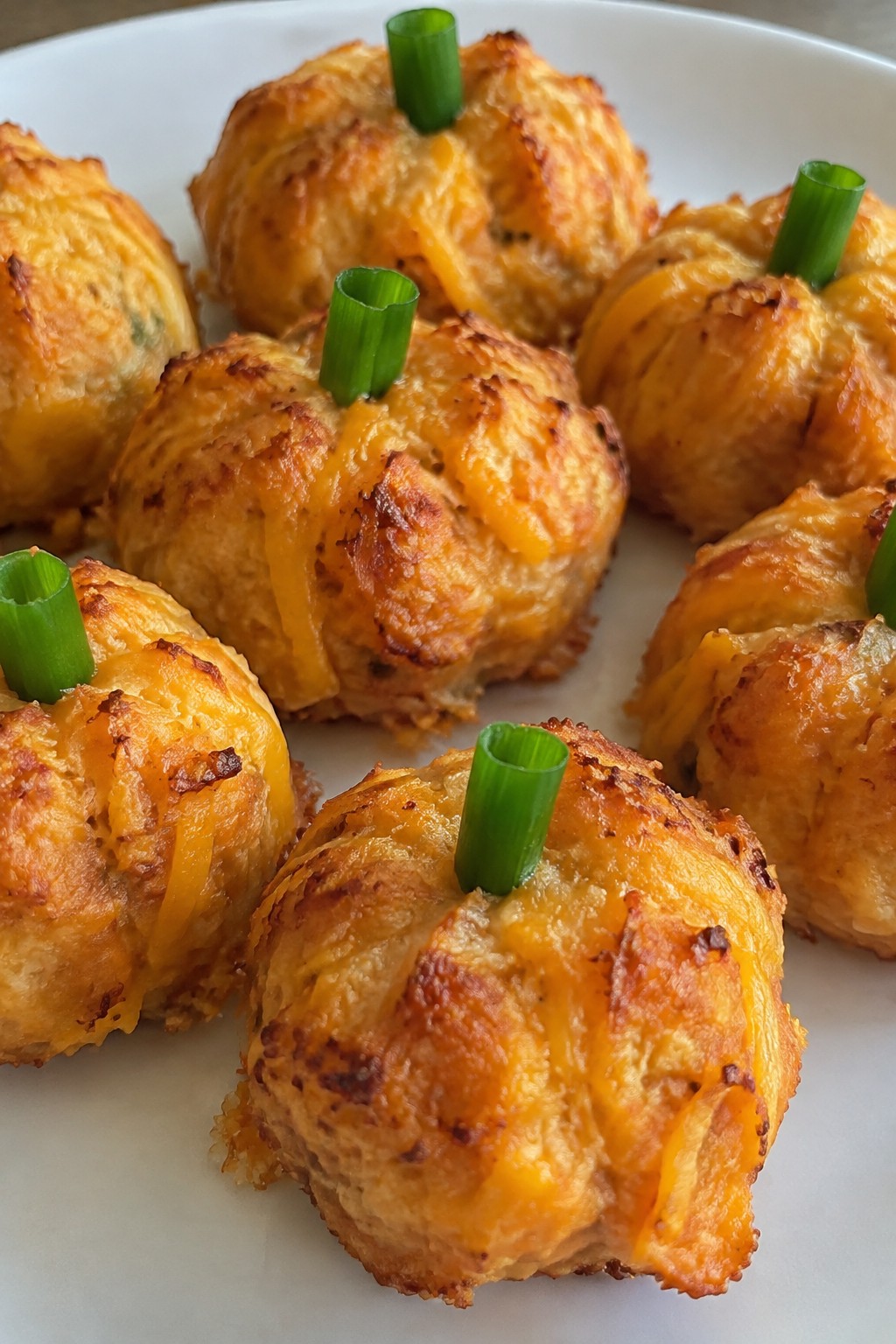 Pumpkin-Shaped Sweet Potato and Cheese Bites