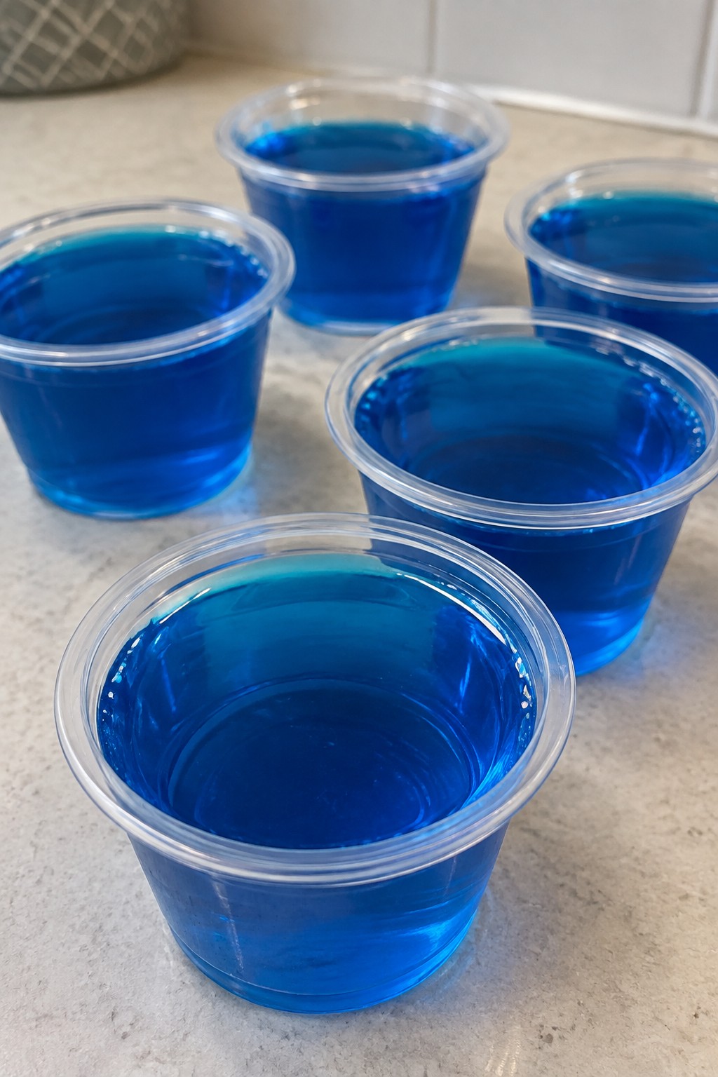 Midnight Blue Curacao Rum Jello Shots