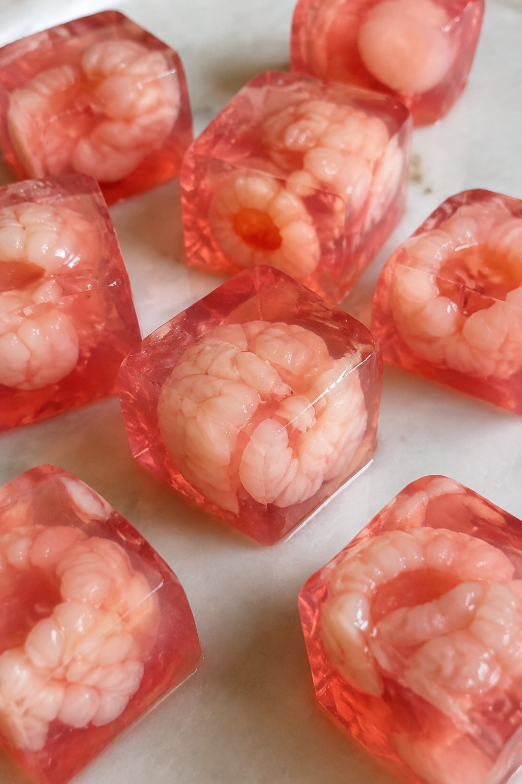 Zombie Brain Lychee Rum Jello Shots
