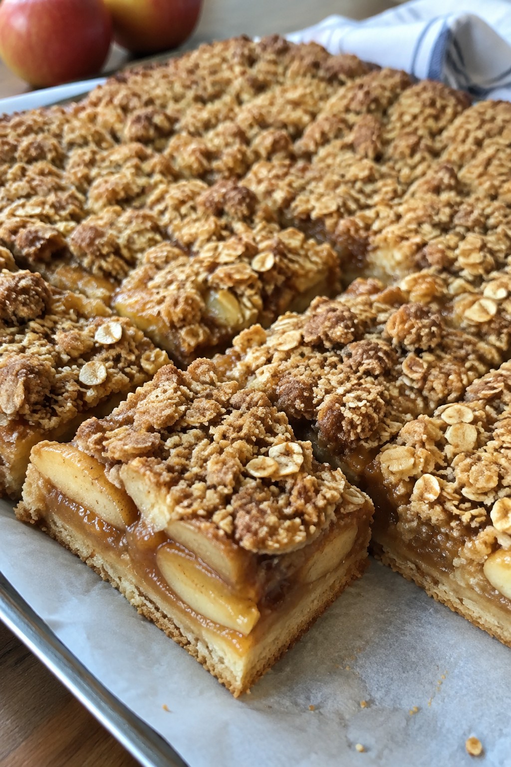 Caramel Apple Crumble Slab Pie with Oat Streusel