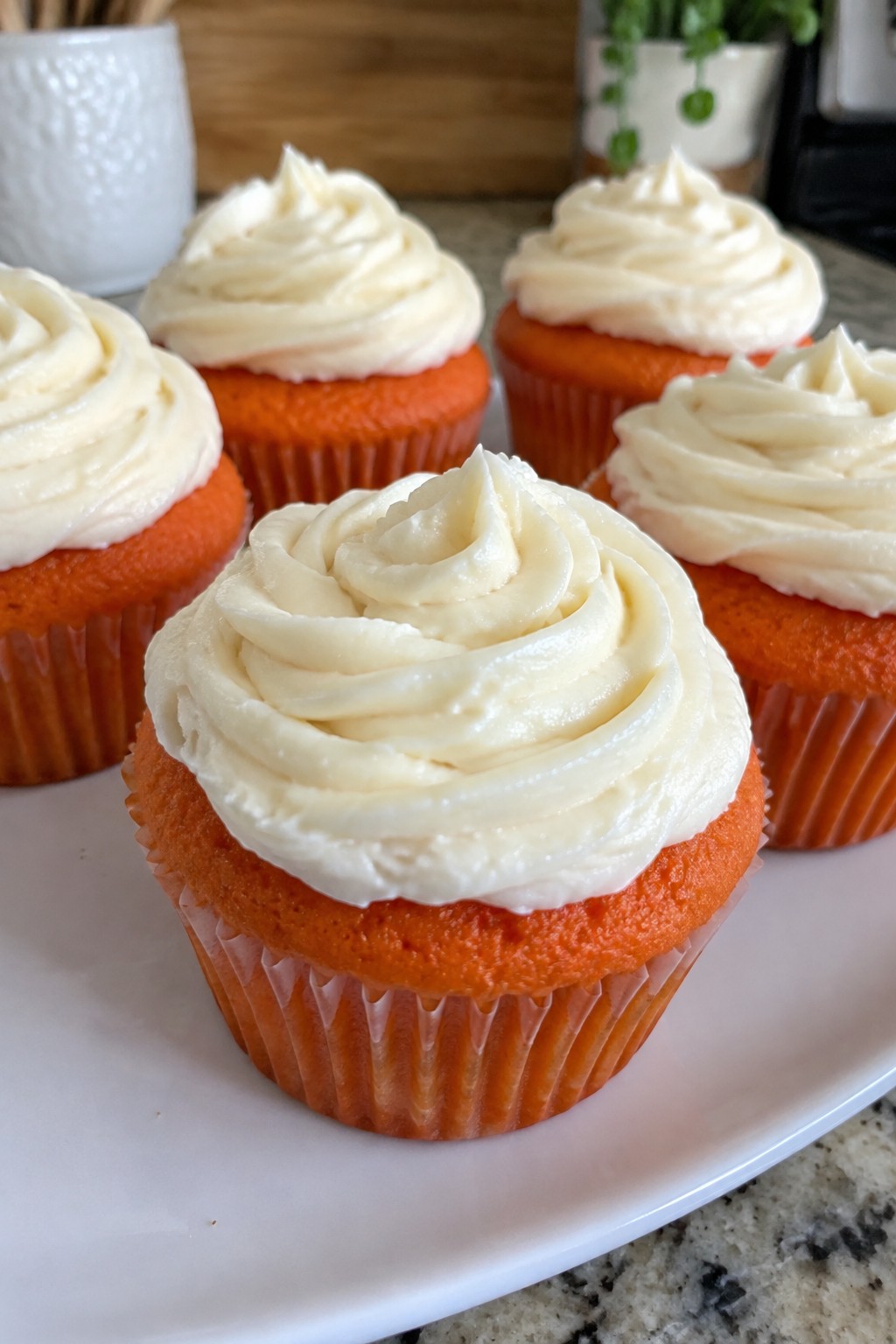 Orange Velvet Cupcakes with Cream Cheese Frosting