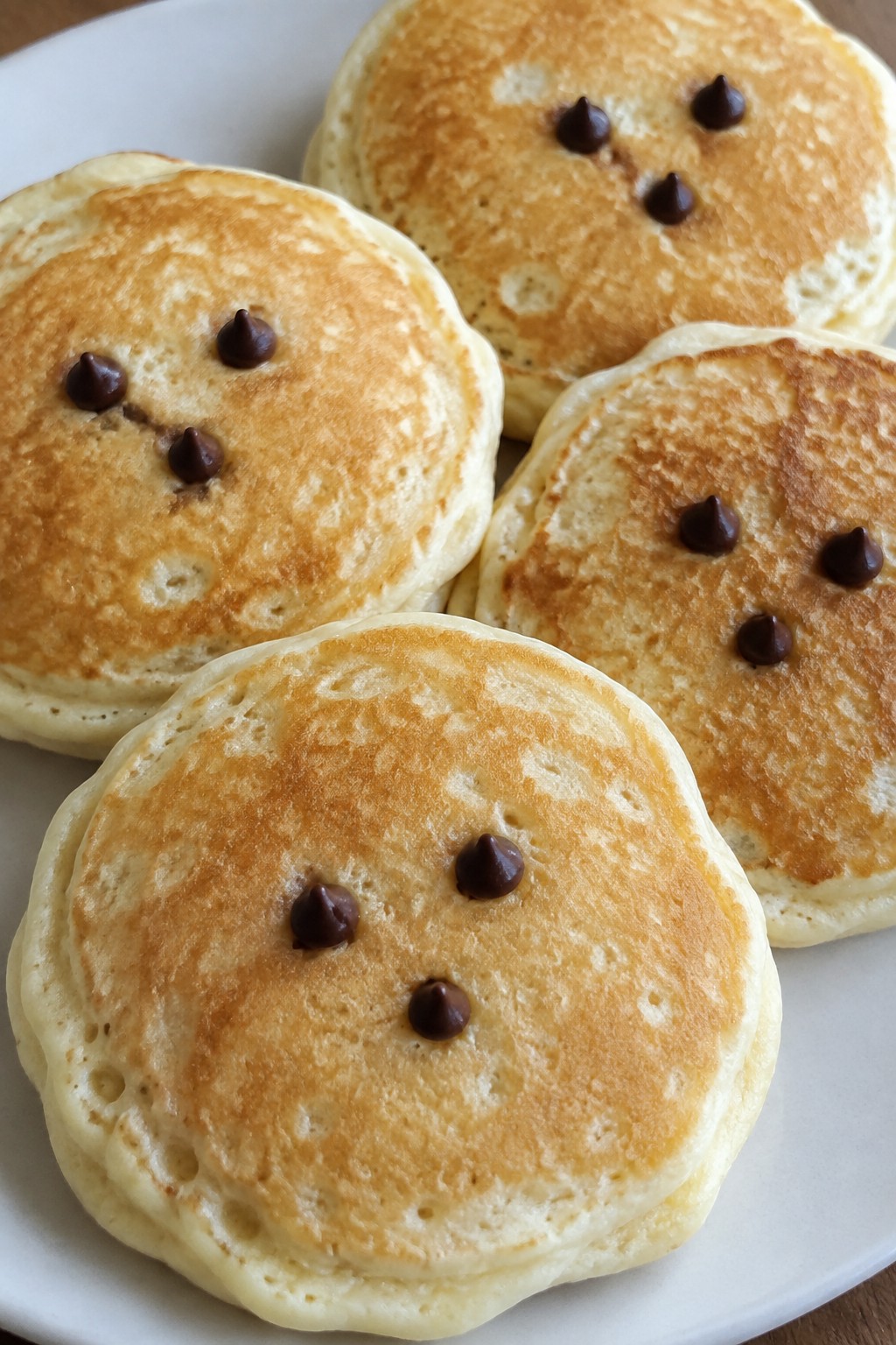 Ghostly Buttermilk Pancakes with Chocolate Chip Eyes
