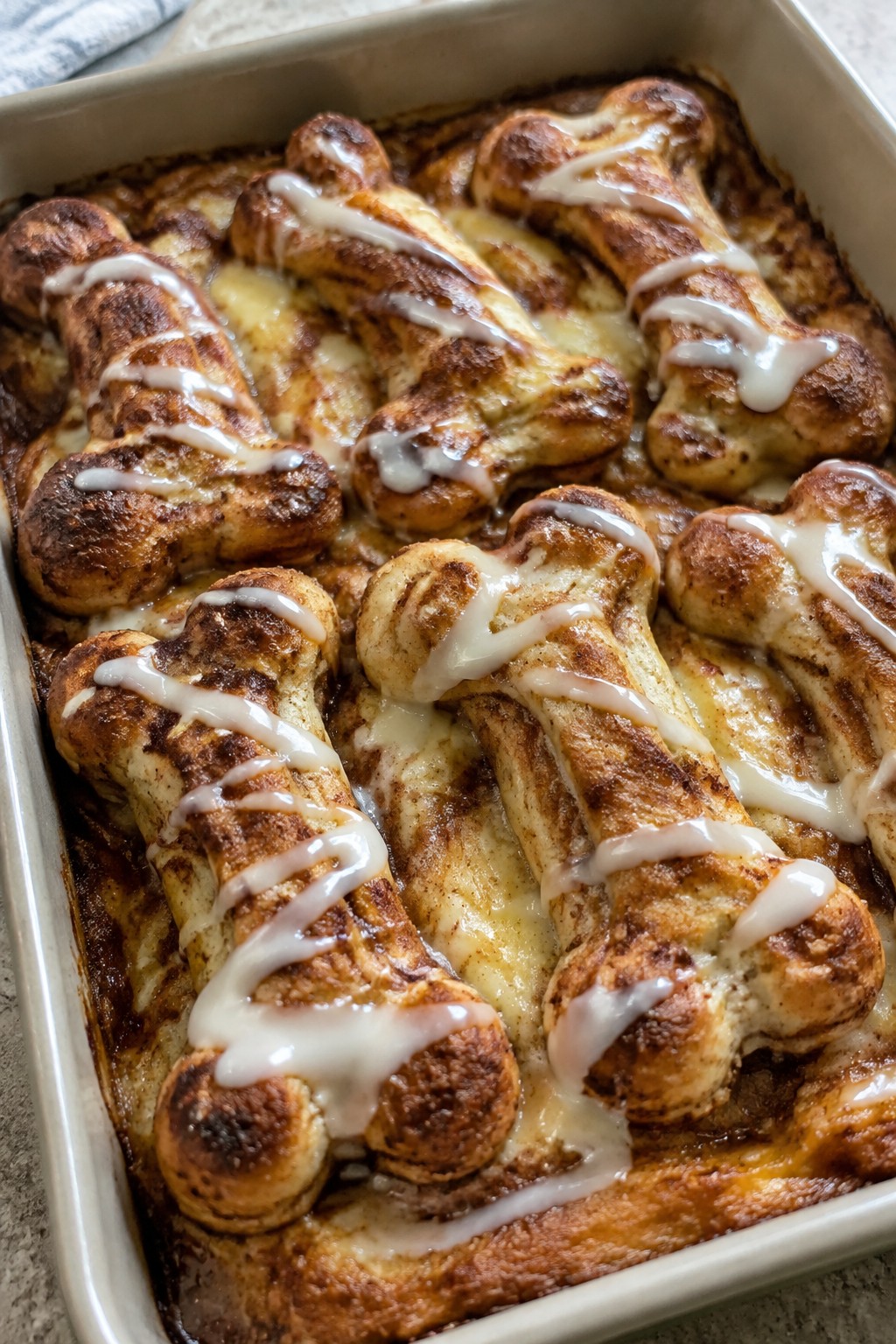 Skeleton Bone Cinnamon Roll French Toast Casserole