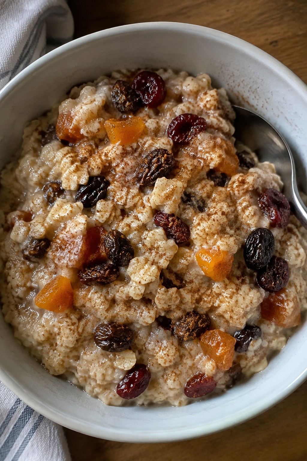 Witch's Cauldron Oatmeal with Cinnamon and Dried Fruit