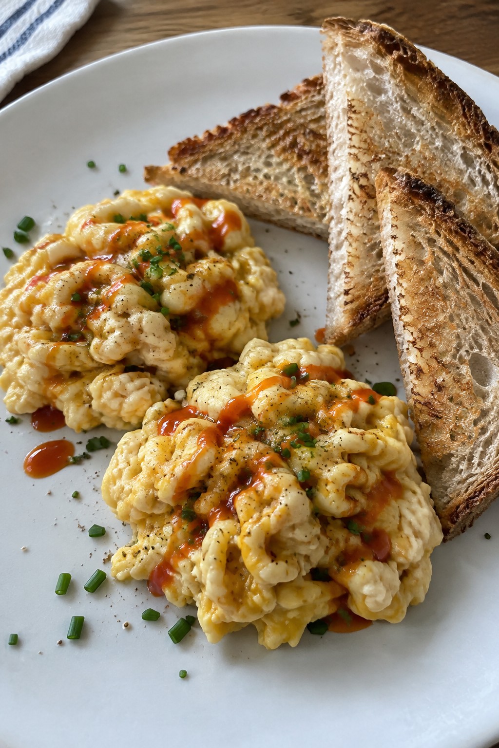 Zombie Brain Scrambled Eggs with Sourdough Toast Points