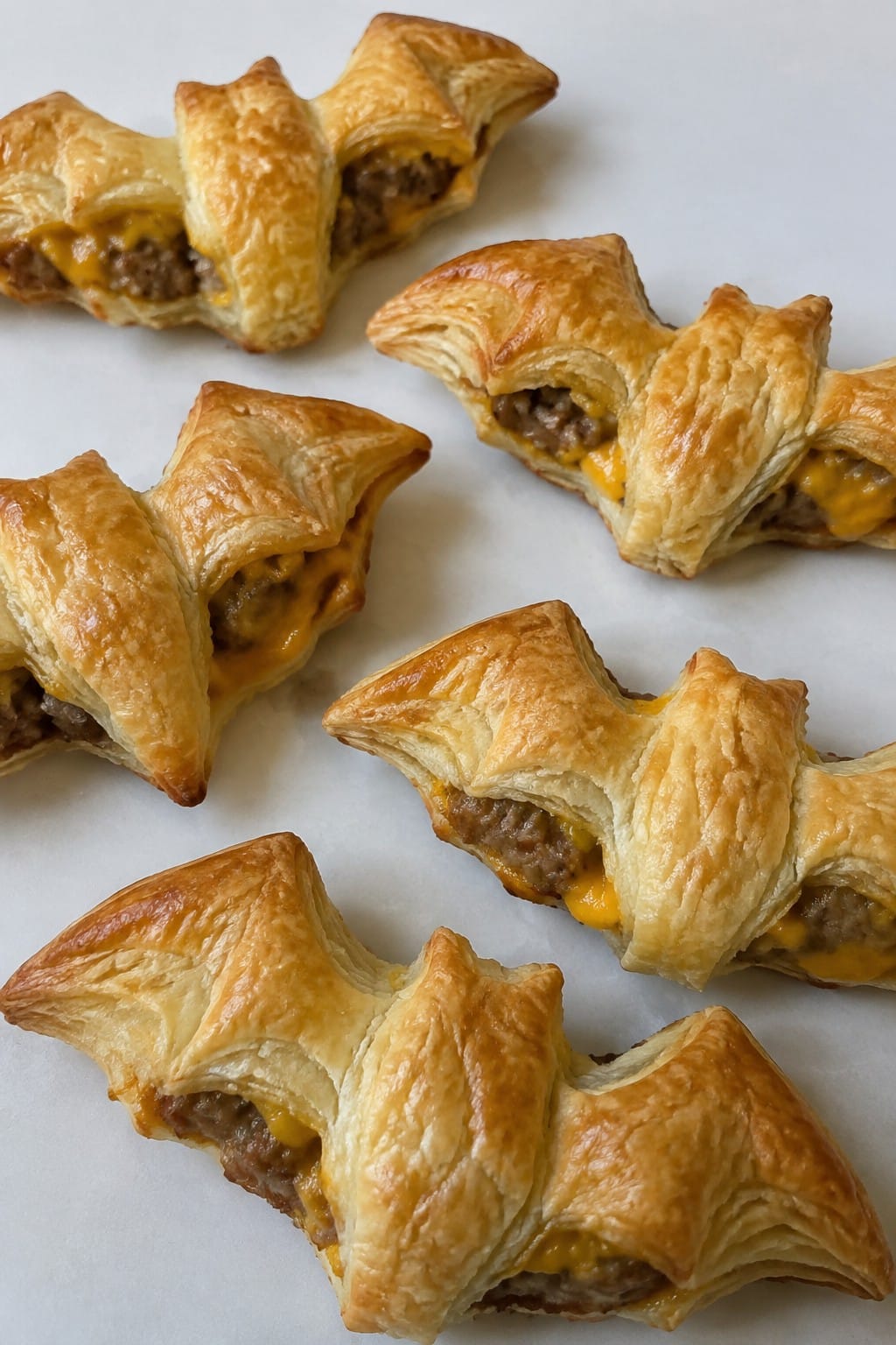 Bat-Shaped Sausage and Cheese Puffs