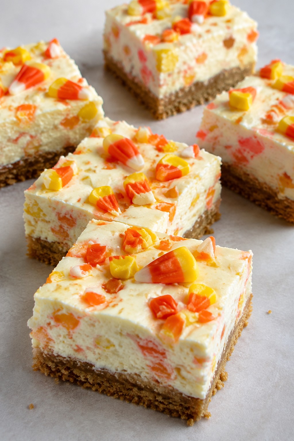 Candy Corn Cheesecake Bars