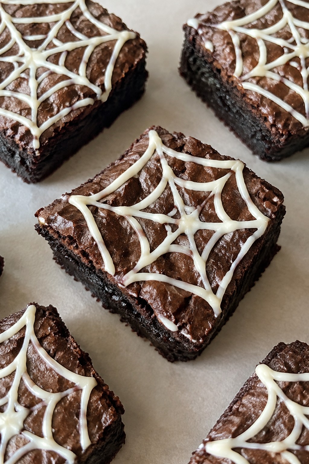 Spiderweb Fudge Brownies