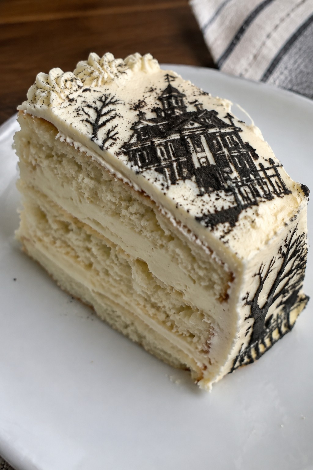 Haunted Mansion White Chocolate Layer Cake