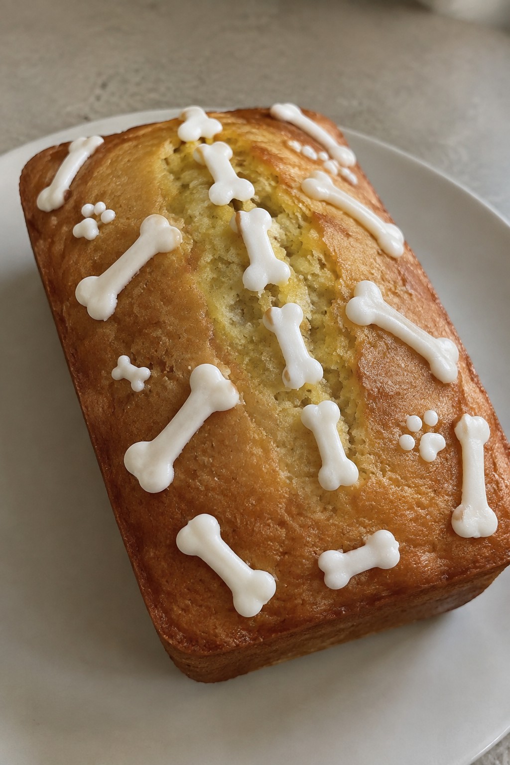 Skeleton Bone Vanilla Pound Cake with Bone-Shaped Icing