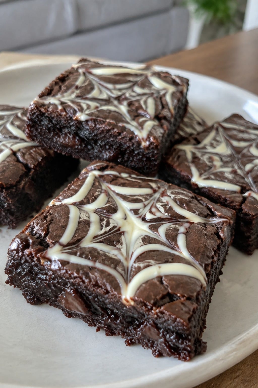 Spiderweb Swirl Brownies