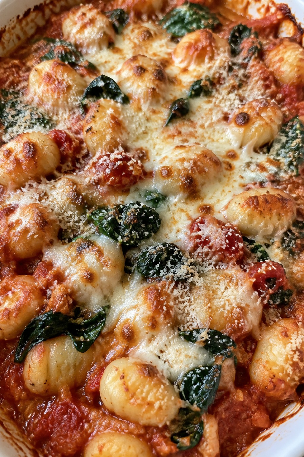 Baked Gnocchi Casserole with Spinach and Tomato