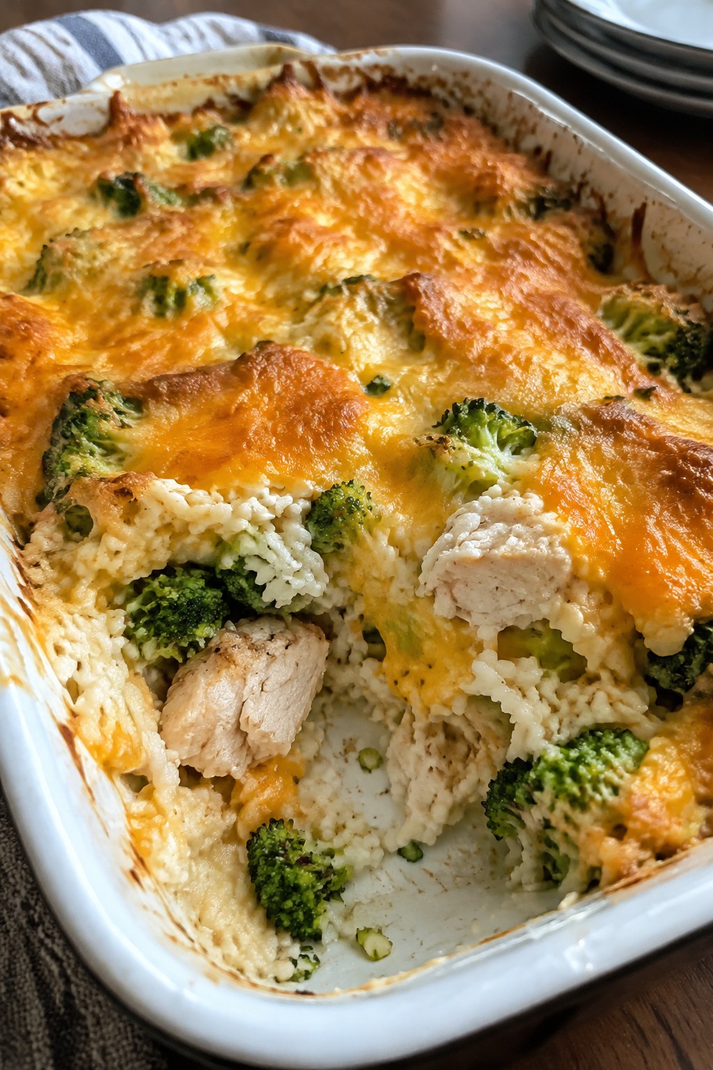 Chicken, Broccoli, and Cheddar Rice Casserole