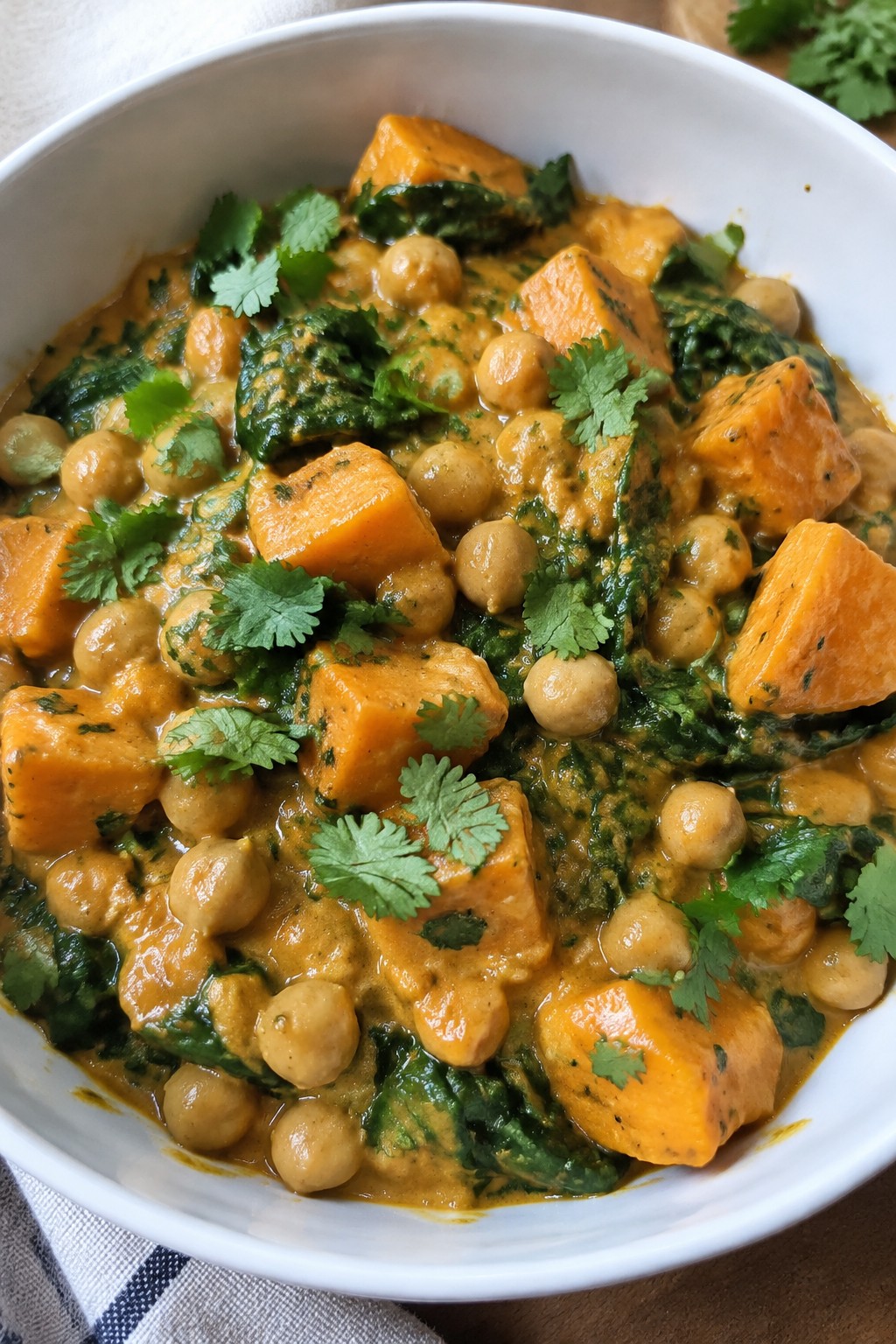 Coconut Curry Chickpea and Sweet Potato Casserole