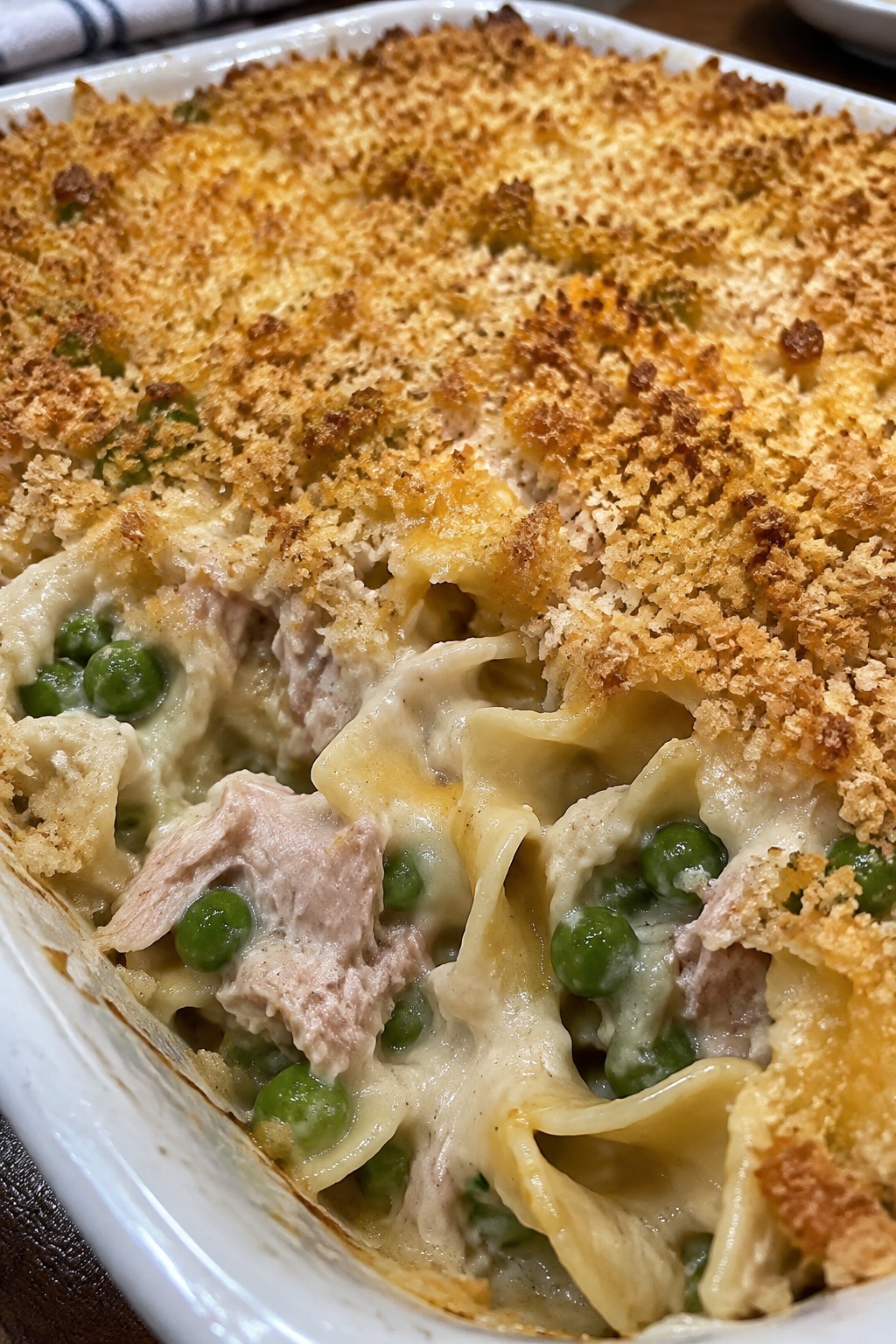 Creamy Tuna Noodle Casserole with Peas