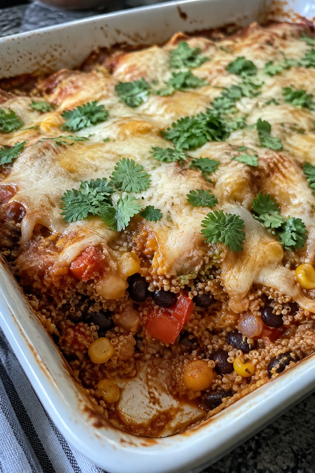 Mexican-Style Enchilada Quinoa Casserole