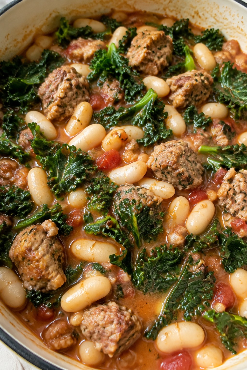 Sausage, White Bean, and Kale Casserole