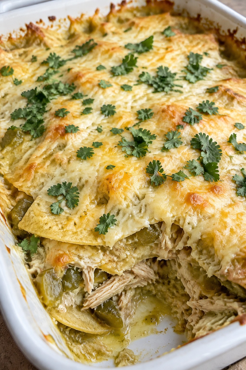 Green Chile Chicken and Tortilla Casserole