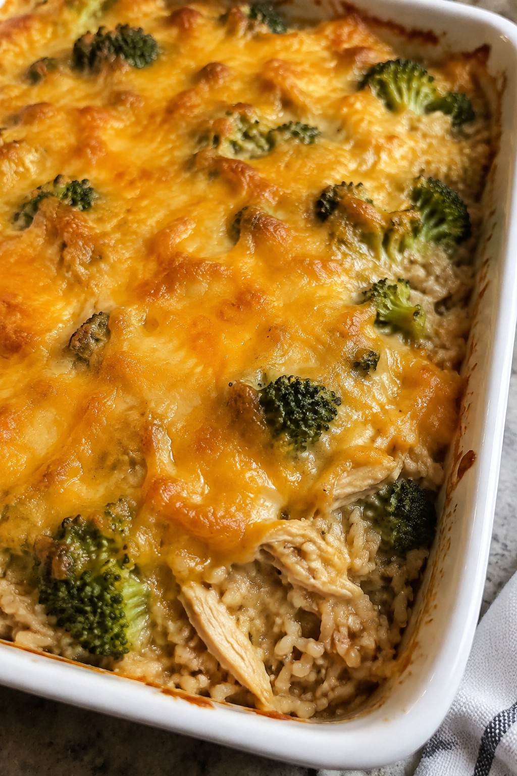 Broccoli Cheddar Chicken and Brown Rice Casserole