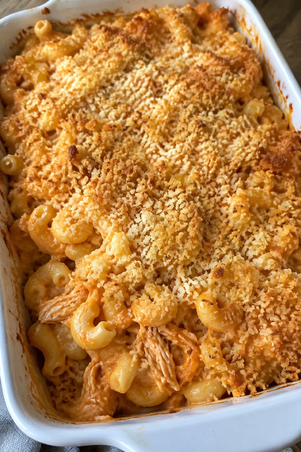 Buffalo Chicken Mac and Cheese Casserole