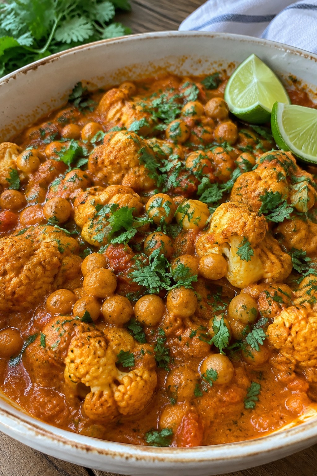 Cauliflower and Chickpea Tikka Masala Casserole
