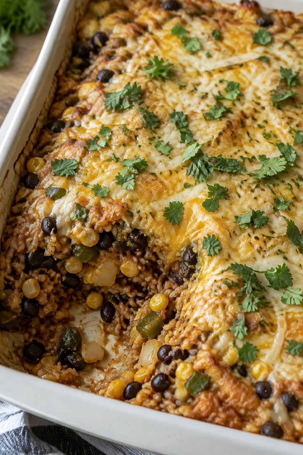 Mexican-Inspired Brown Rice Casserole with Corn and Poblano Peppers