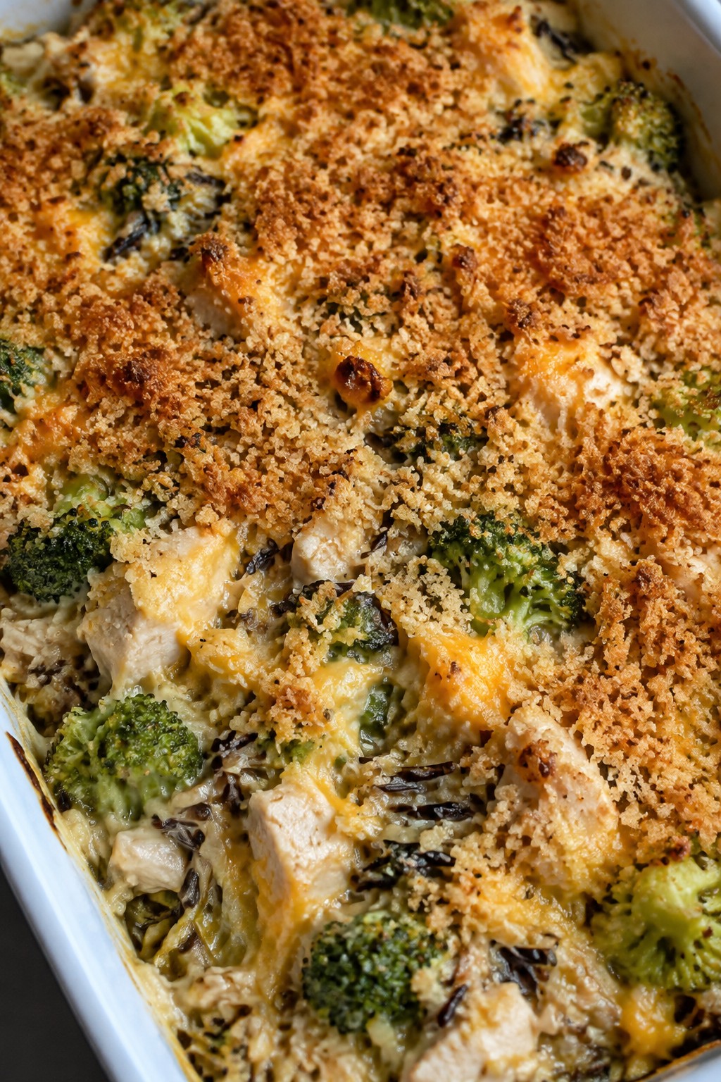 Cheesy Chicken, Broccoli, and Wild Rice Casserole