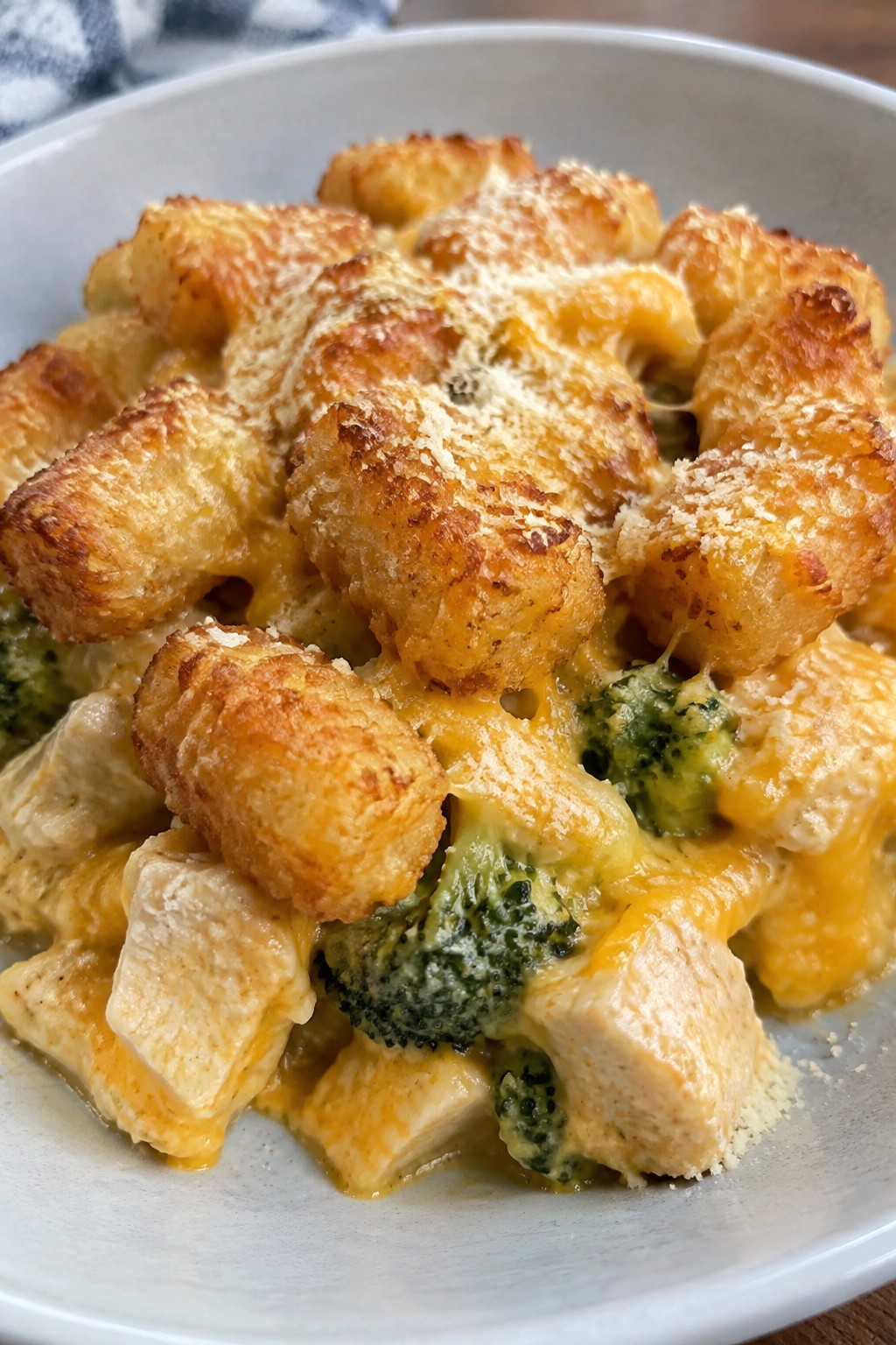 Crispy-Topped Chicken, Broccoli, and Cheddar Tater Tot Casserole