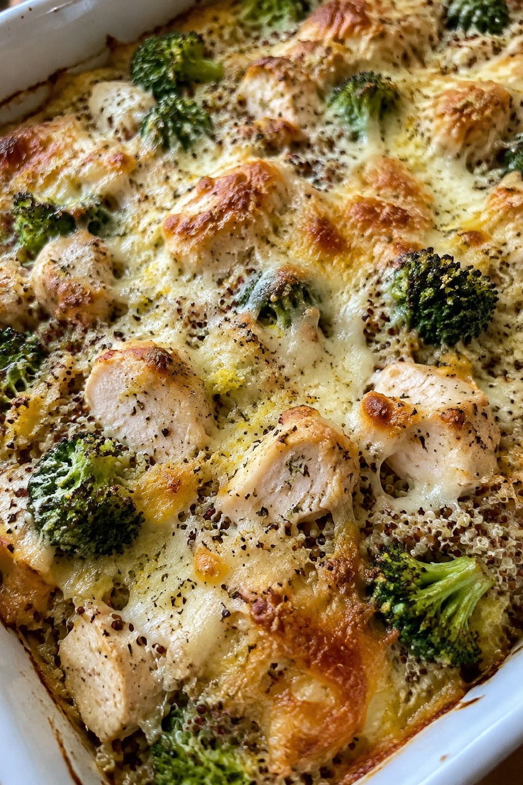 Lemon Chicken, Broccoli, and Parmesan Quinoa Casserole