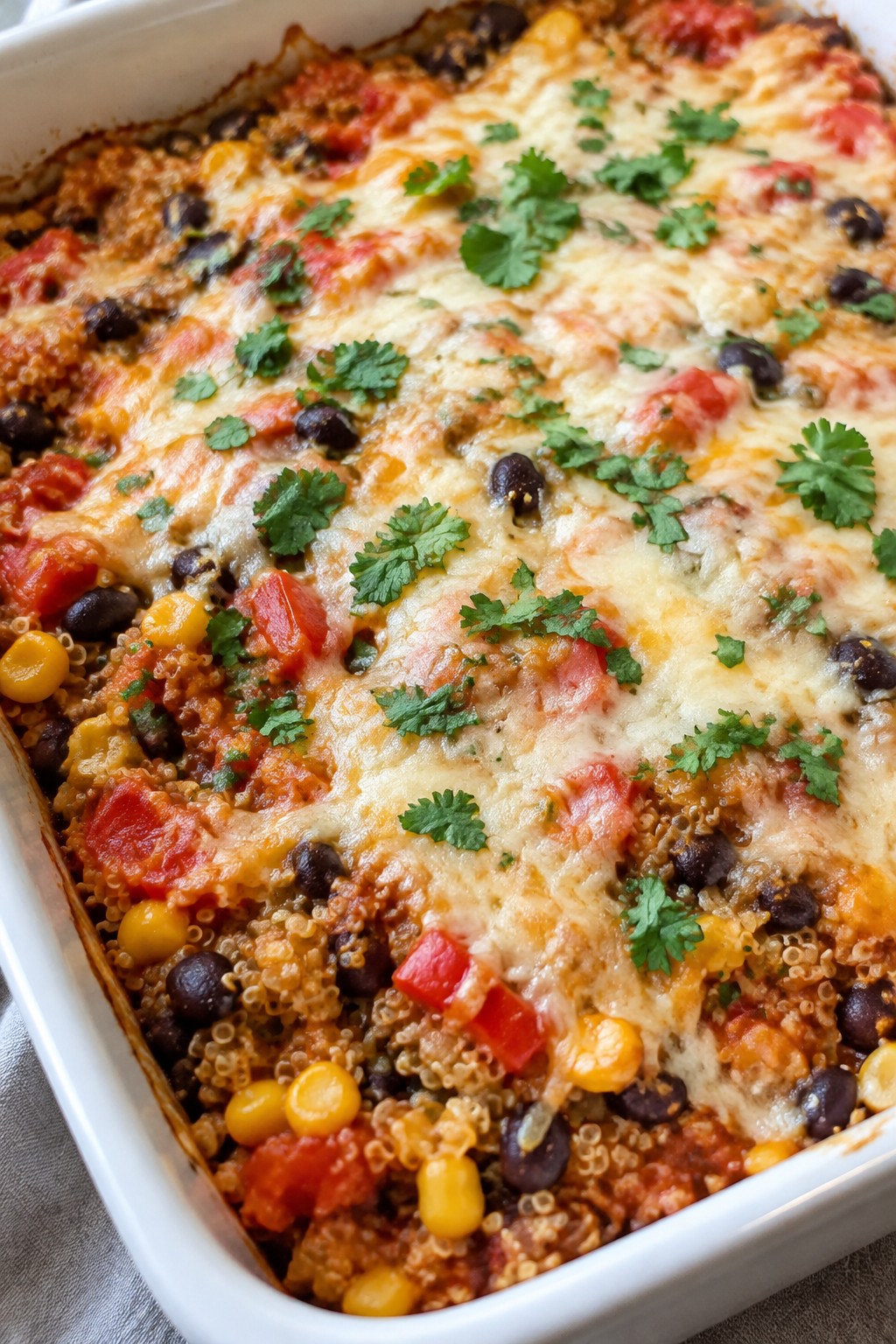 Mexican Quinoa Casserole with Corn and Peppers