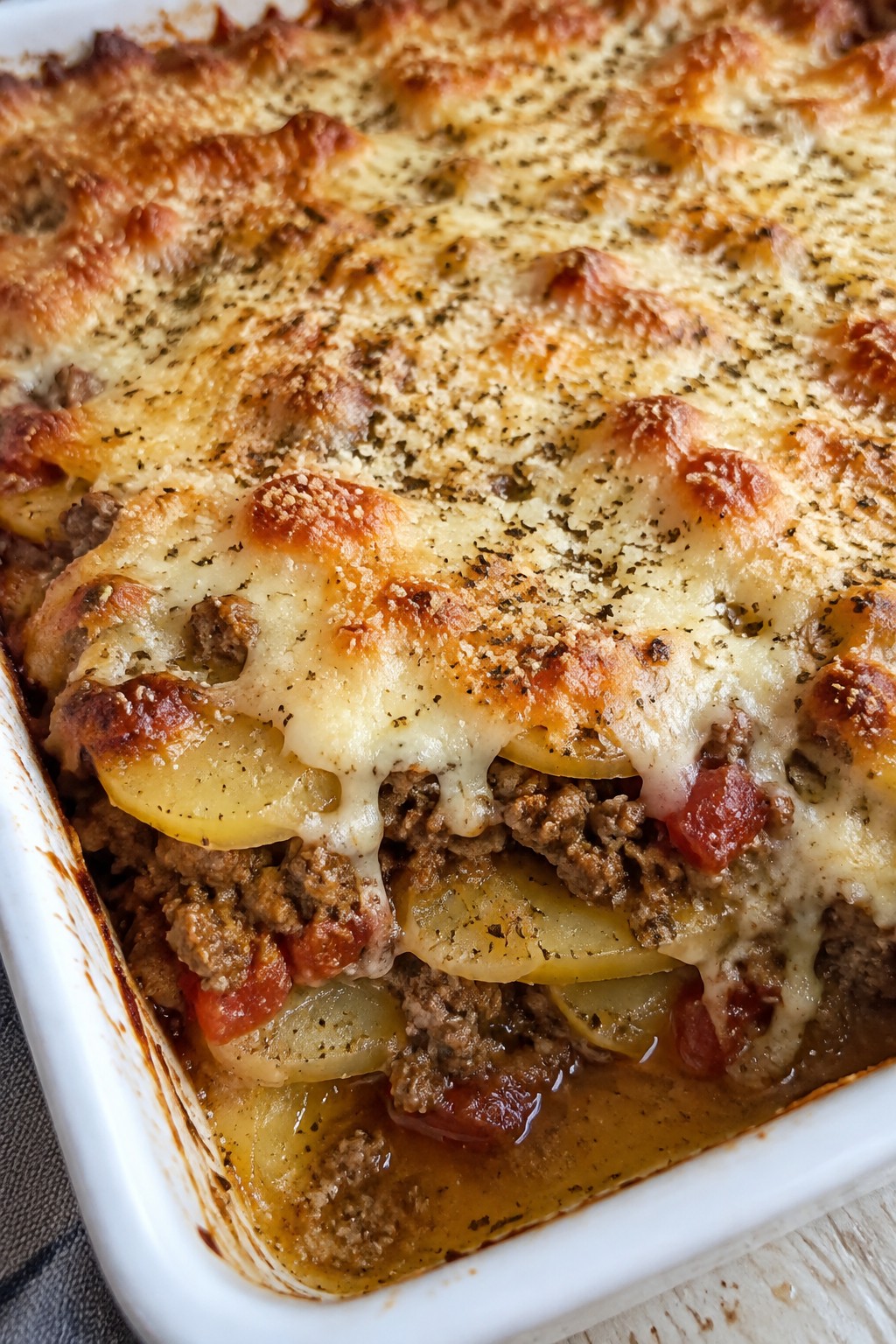 Italian Beef, Potato, and Tomato Hotdish
