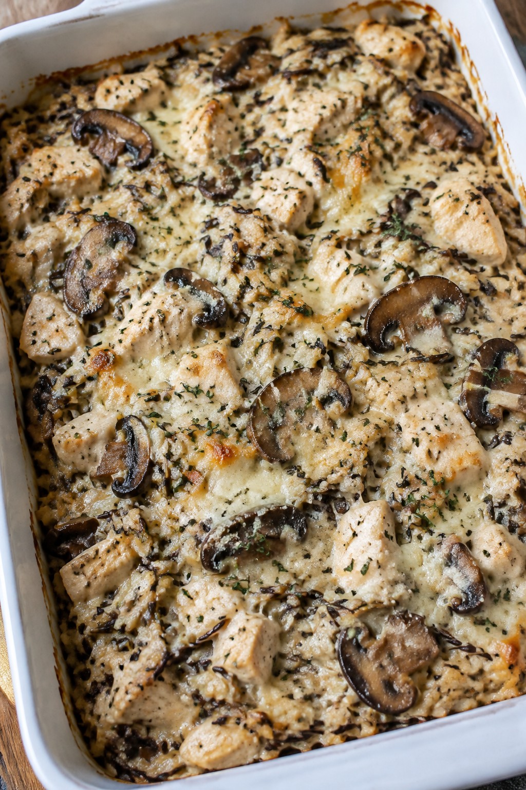 Chicken and Wild Rice Casserole with Mushrooms