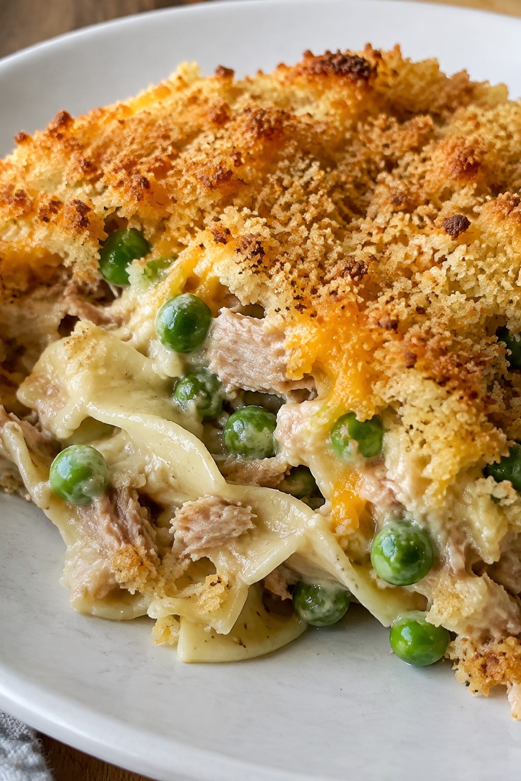 Creamy Tuna Noodle Casserole with Peas
