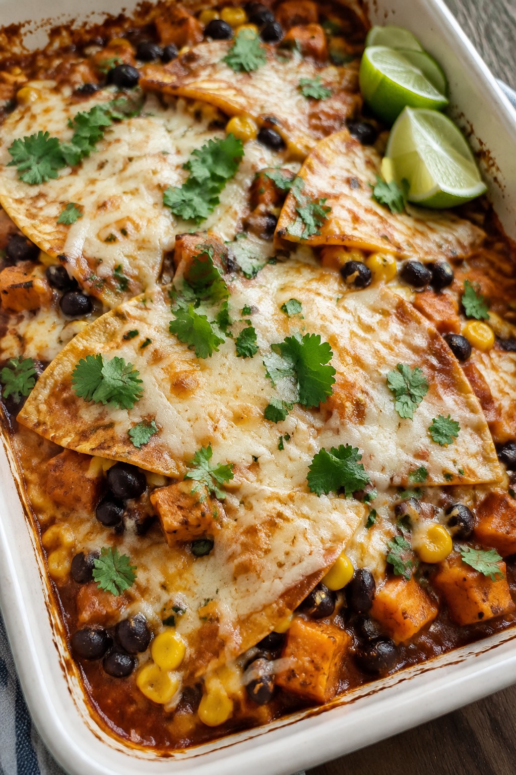 Sweet Potato and Black Bean Enchilada Casserole